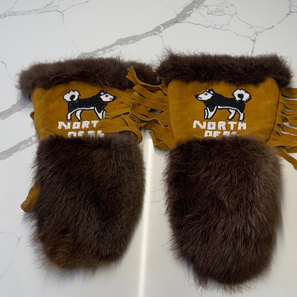 Brown Fur Mittens
